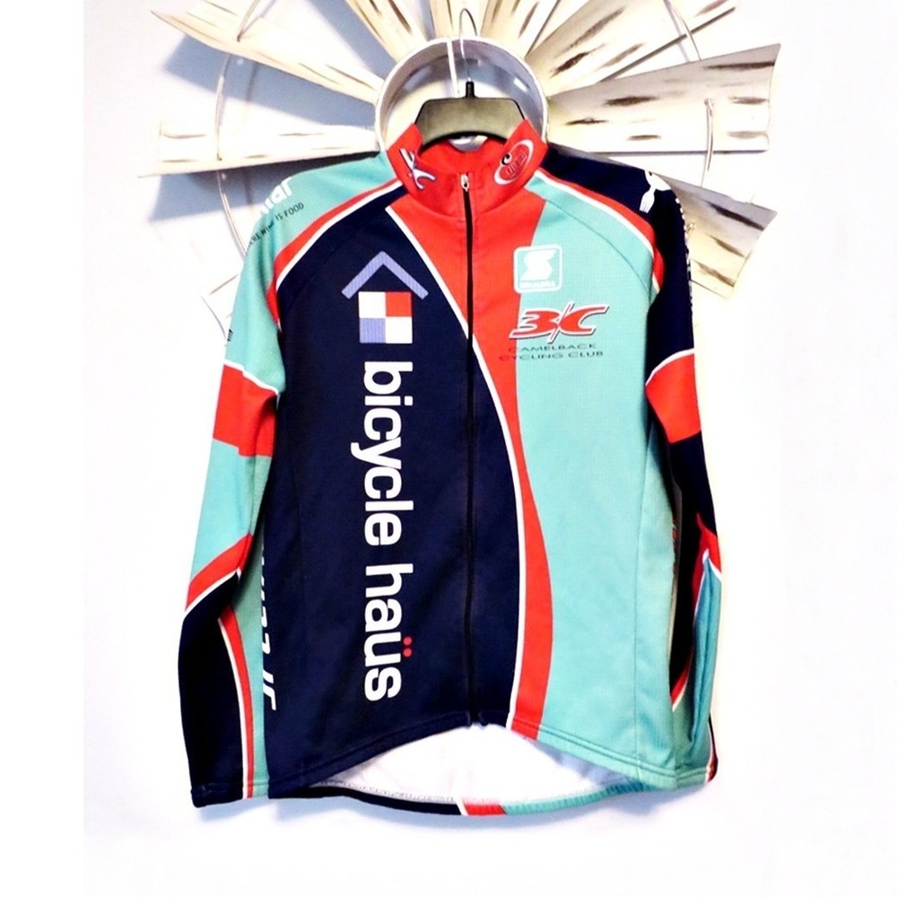 Squadra Camelback Cycling Club Haus Medium Thermal Raglan Jersey Full Zip‎ USA
